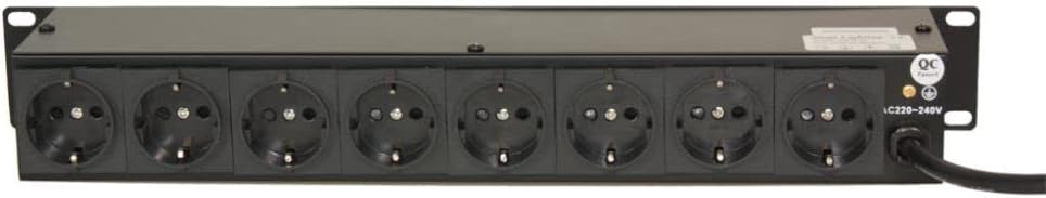 Ibiza LC806S Stromverteiler 8-fach Steckdosenleiste 19" DJ Switch Schalter Lichtsteuerung Lichtleist