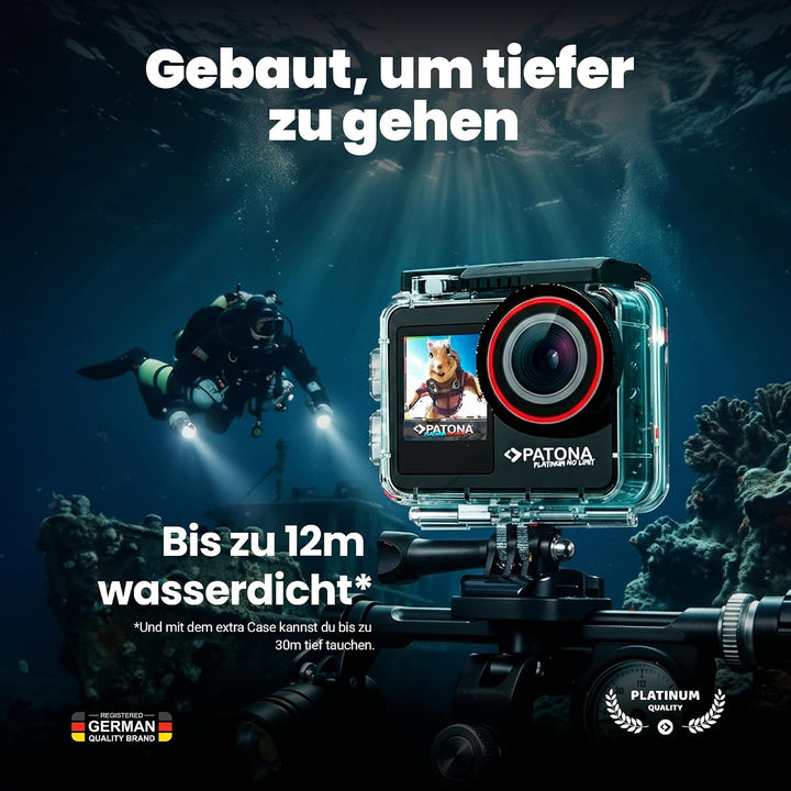 PATONA Action Cam Life SL5 | 6K 90fps 64MP EIS | 170° Weitwinkel Videokamera | Dual Screen Kamera |