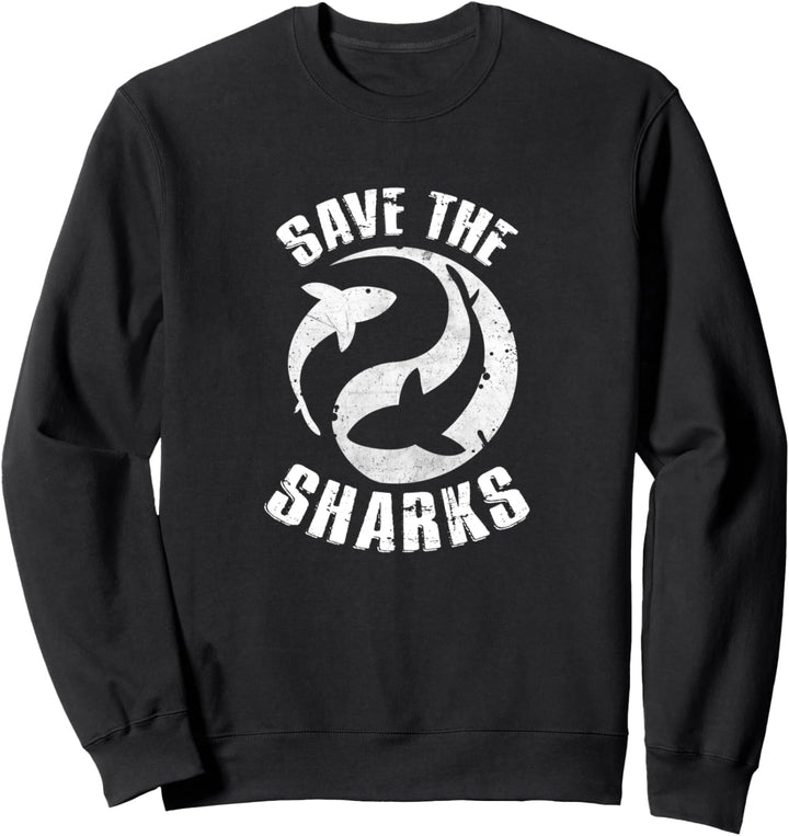 Save the Sharks Protect Ocean Scuba Diving Apnoa Dive Sweatshirt