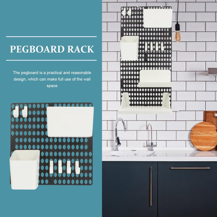 VICASKY Wandregal Organizer Pegboard Aufbewahrungssystem mit Haken und Box für Diy Projekte für Gara