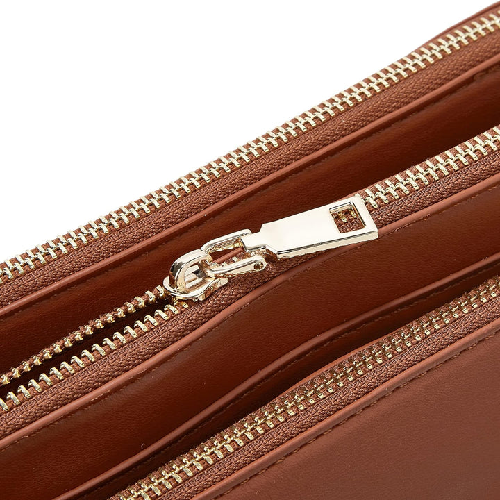 Crossbody Bags for Women Three-Layer Shoulder Bag Vegan Leather Multiple Compartments Handbag Purses