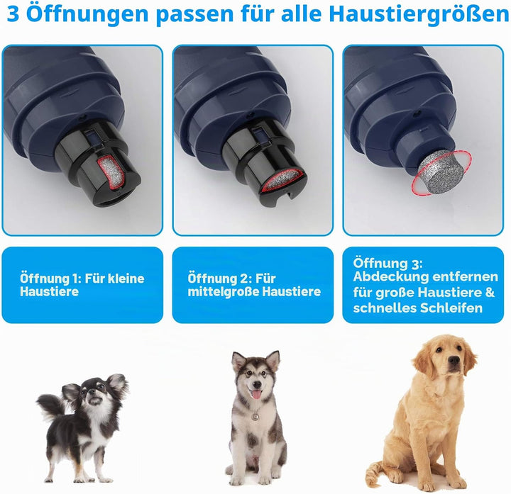 Casfuy Krallenschleifer für Hunde mit 2 LED-Leuchten – 2 Geschwindigkeiten, leiser, leistungsstarker