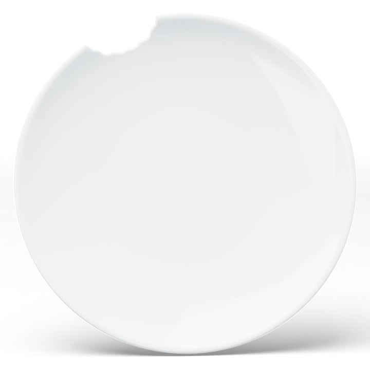 FIFTYEIGHT PRODUCTS / Tassen / Speiseteller 2er-Set, „mit Biss" (Porzellan, Ø 28 cm, weiss, Made in