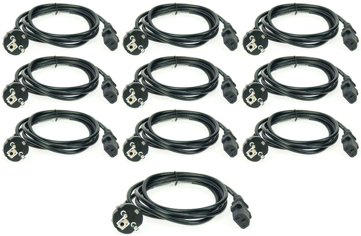 10 Stück Adam Hall 2 m Kaltgerätekabel Netzkabel schwarz 3 x 0,75 mm² CEE 7/7 - C13, K3PKD 0200 2 m