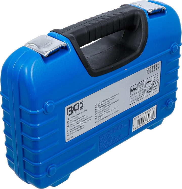 BGS 408 | Nietmutternzangen-Satz | 68-tlg. | M3 - M4 - M5 - M6 - M8 - M10 | inkl. Nietmuttern | Niet
