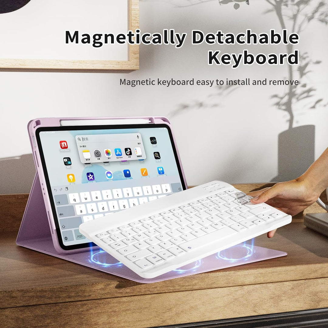 Hülle mit Tastatur für iPad (A16) 11 Zoll 2025/10. Generation 10.9 Zoll 2022, Deutsch QWERTZ Layout
