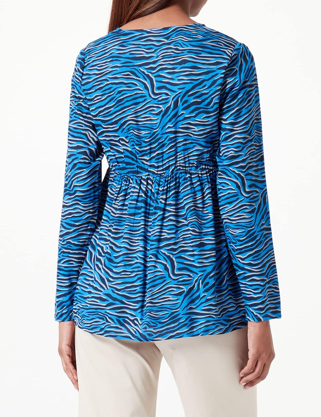 NAME IT Damen Mlcosta L/S Wo Top A. L Strong Blue/Aop:black Pattern, L Strong Blue/Aop:black Pattern