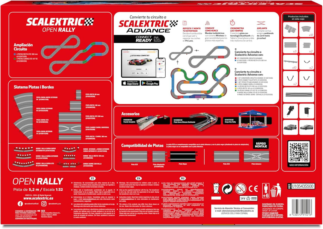 SCALEXTRIC - Originalstrecke - Komplette Rennstrecke - Massstab 1:32 (Open Rally Set)