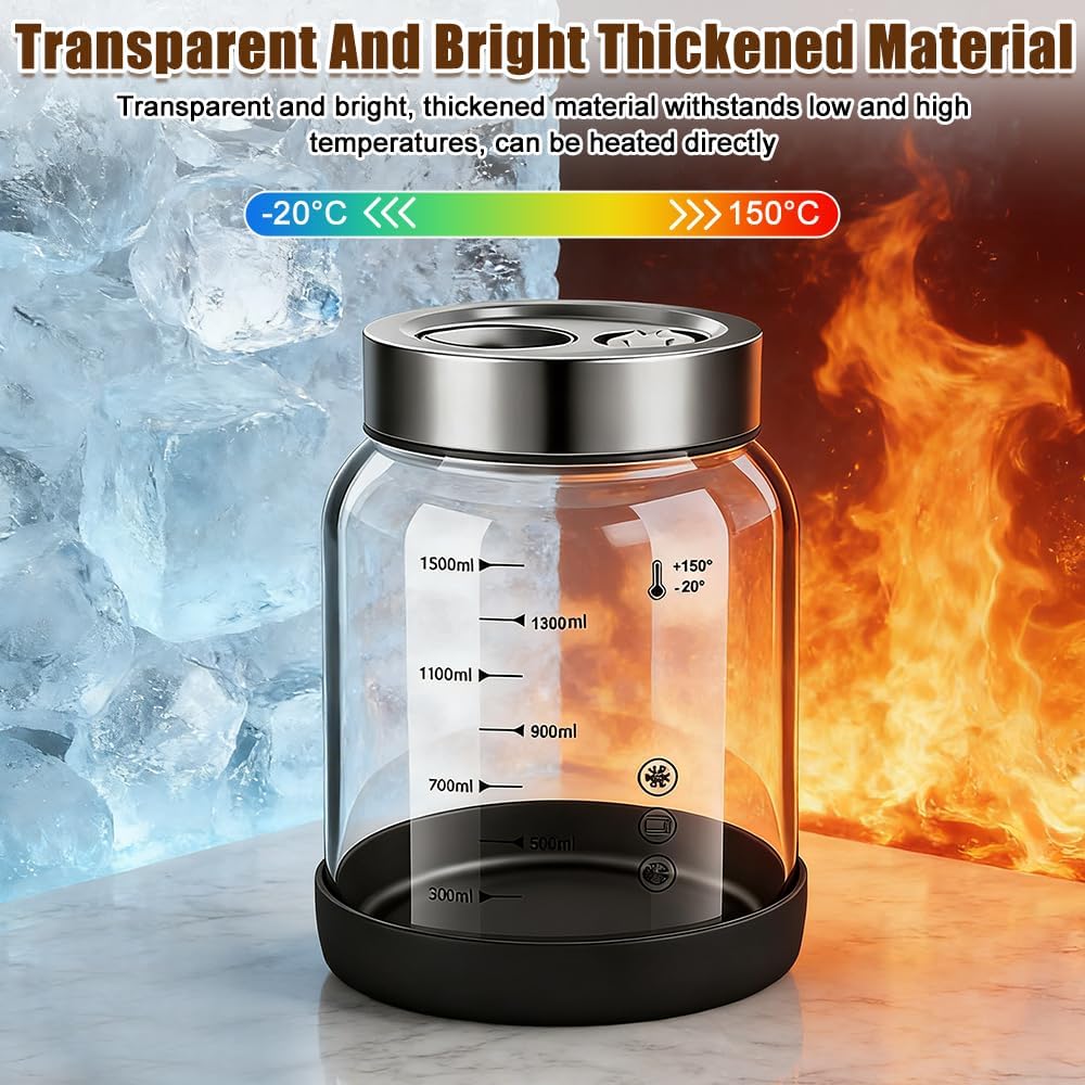Fermentiergläser mit Deckel, 1L Grosses Gärglas mit Entlüftungsventil, Fermentationsglas, Kimchi Beh
