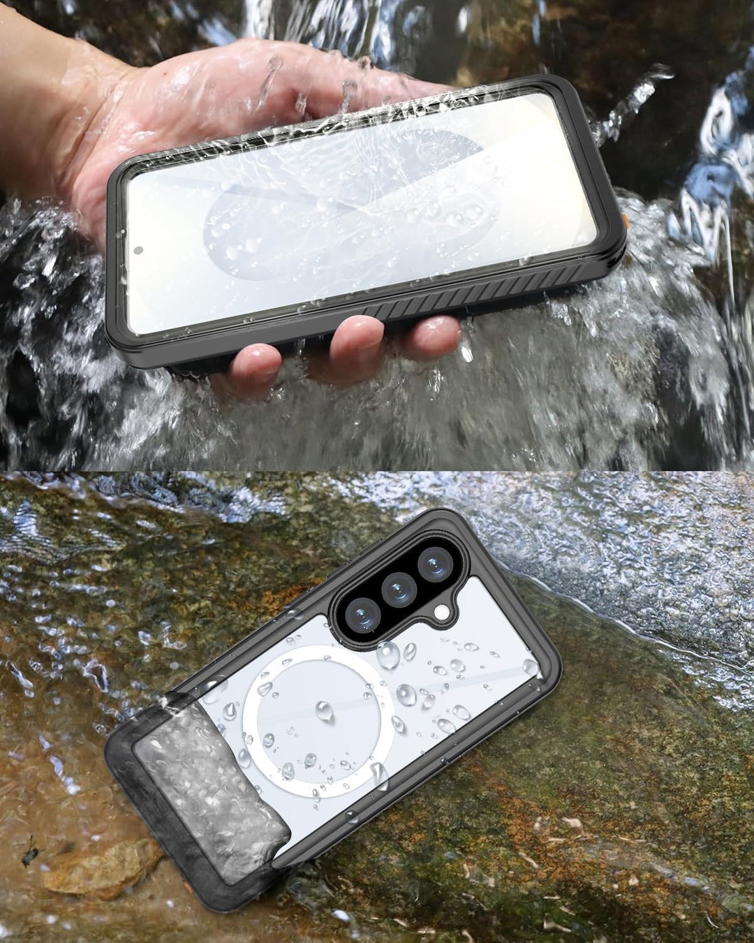 Miimall Wasserdicht Handyhülle für Samsung Galaxy S26 Plus Hülle mit Magnet, [Eingebaute Displayschu
