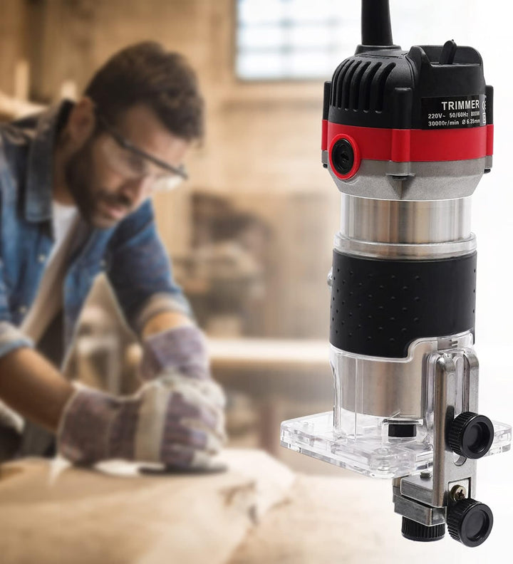 220V 30000RPM Oberfräse Trim Router - Elektrischer Hand Trimmer für 1/4" Holz. Kantenfräse mit 800W