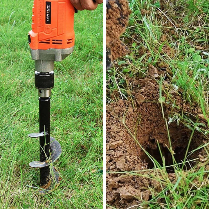 SENENQU 3 Stück Gartenbohrer Erdbohrer Ø80mm × 300mm + Ø40mm × 420mm + Ø40mm × 220mm Garten Erdbohre