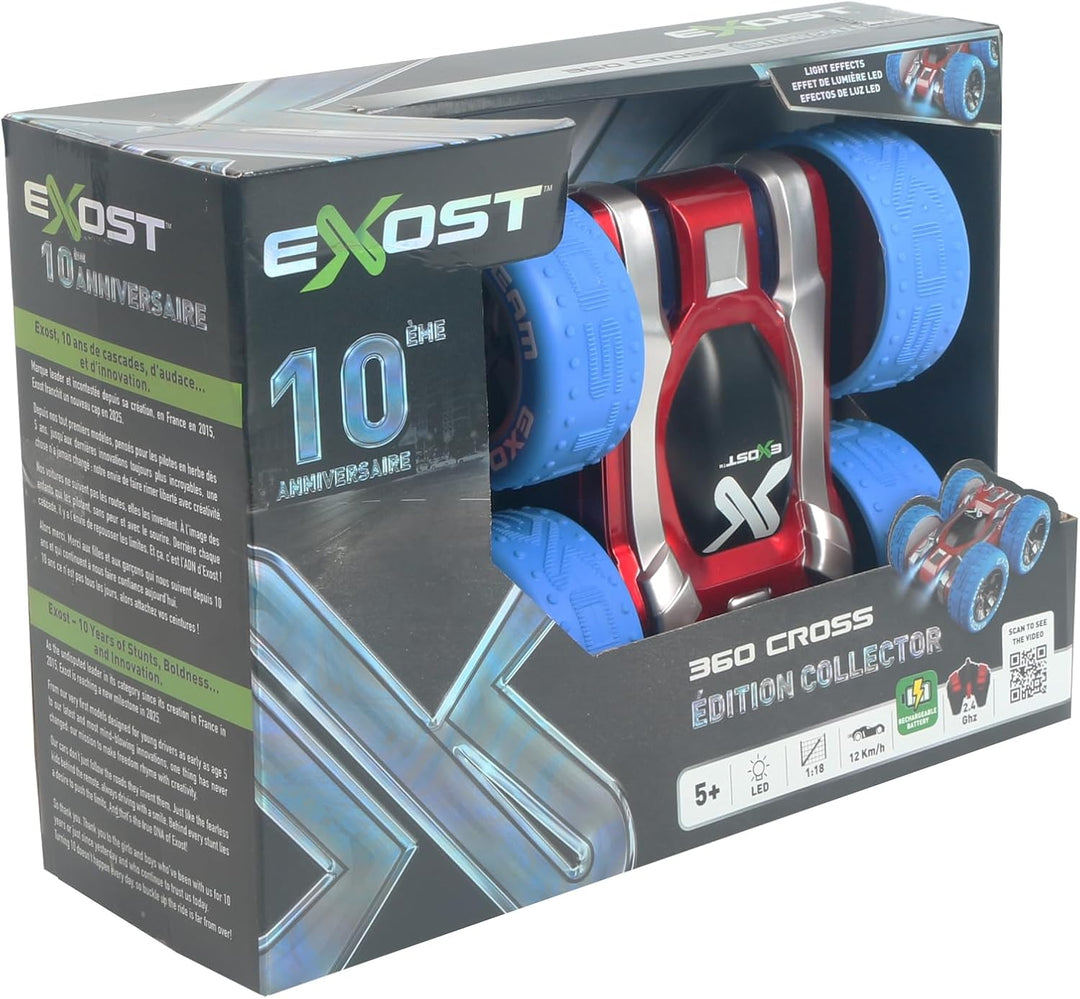 Exost - Ferngesteuertes Auto 360 Cross Edition 10 Jahre – 360° Stunt Geländewagen – Stossfeste Karos
