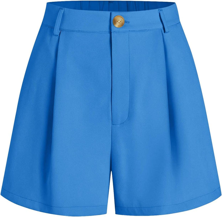 Frauen Casual Elastische Taille In Der Rückseite Plissee Herren Shorts Mit Innenslip 16 Blau XL, Bla