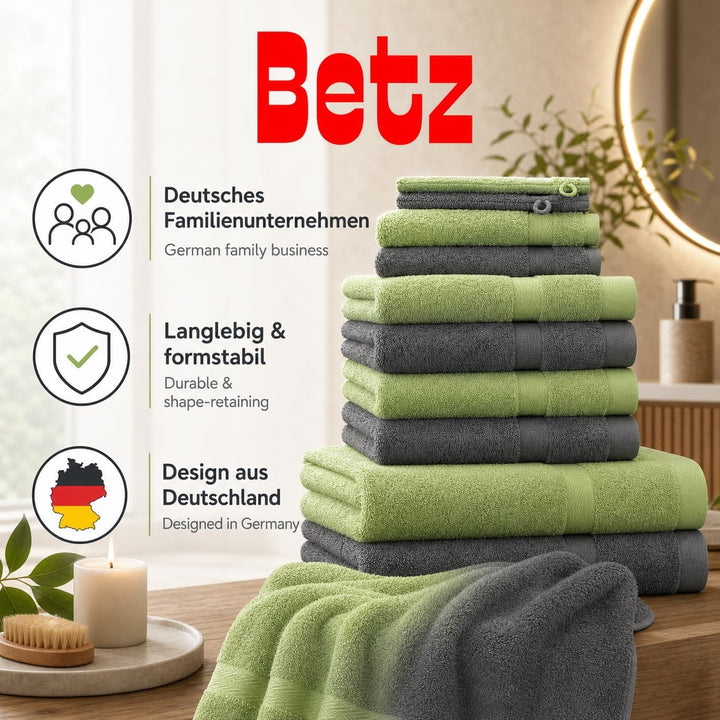 Betz Premium Frottier Handtuch-Set 10-teilig - 2X Duschtücher - 4X Handtücher - 2X Gästetücher - 2X