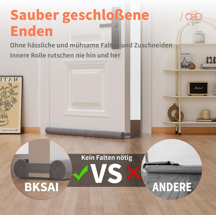 BKSAI Zugluftstopper für Türen Rückstandlos Türdichtung Haustür 60-110CM Windstopper Kälteschutz Sch