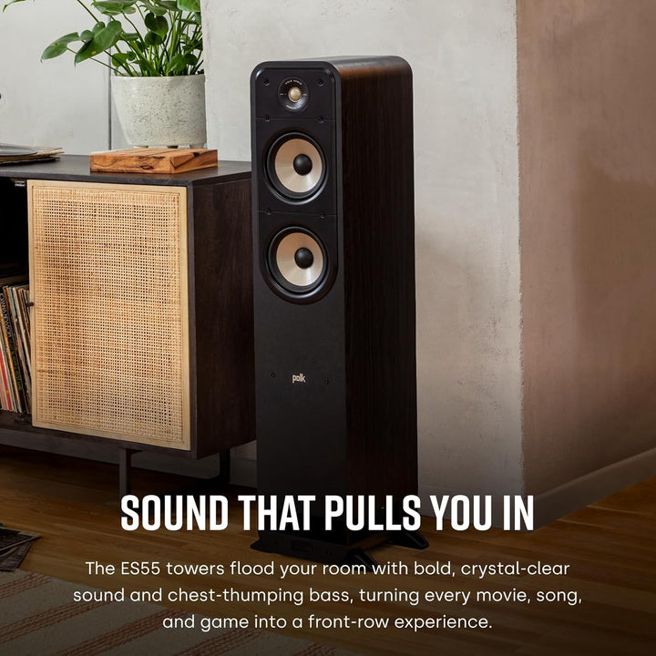 Polk Audio Signature Elite ES55 hochauflösender HiFi Standlautsprecher fürs Heimkino, Hi-Res Zertifi