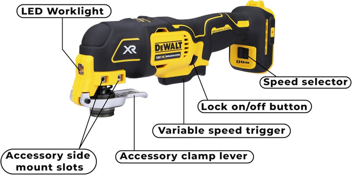 DeWALT DCS356N 18V Li-Ion accu multitool body - koolborsteloos, ohne Akku ohne Ladegerät Einzeln, Ei