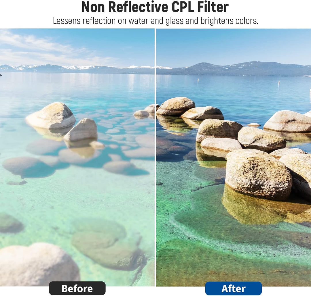 NEEWER Objektiv Filter Set 58mm UV CPL und ND Filters(ND2, ND4, ND8) FLD Filter, Tulpenförmiger Blen
