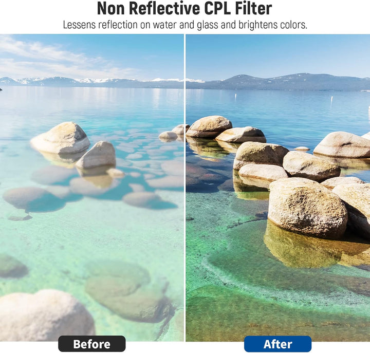 NEEWER Objektiv Filter Set 58mm UV CPL und ND Filters(ND2, ND4, ND8) FLD Filter, Tulpenförmiger Blen