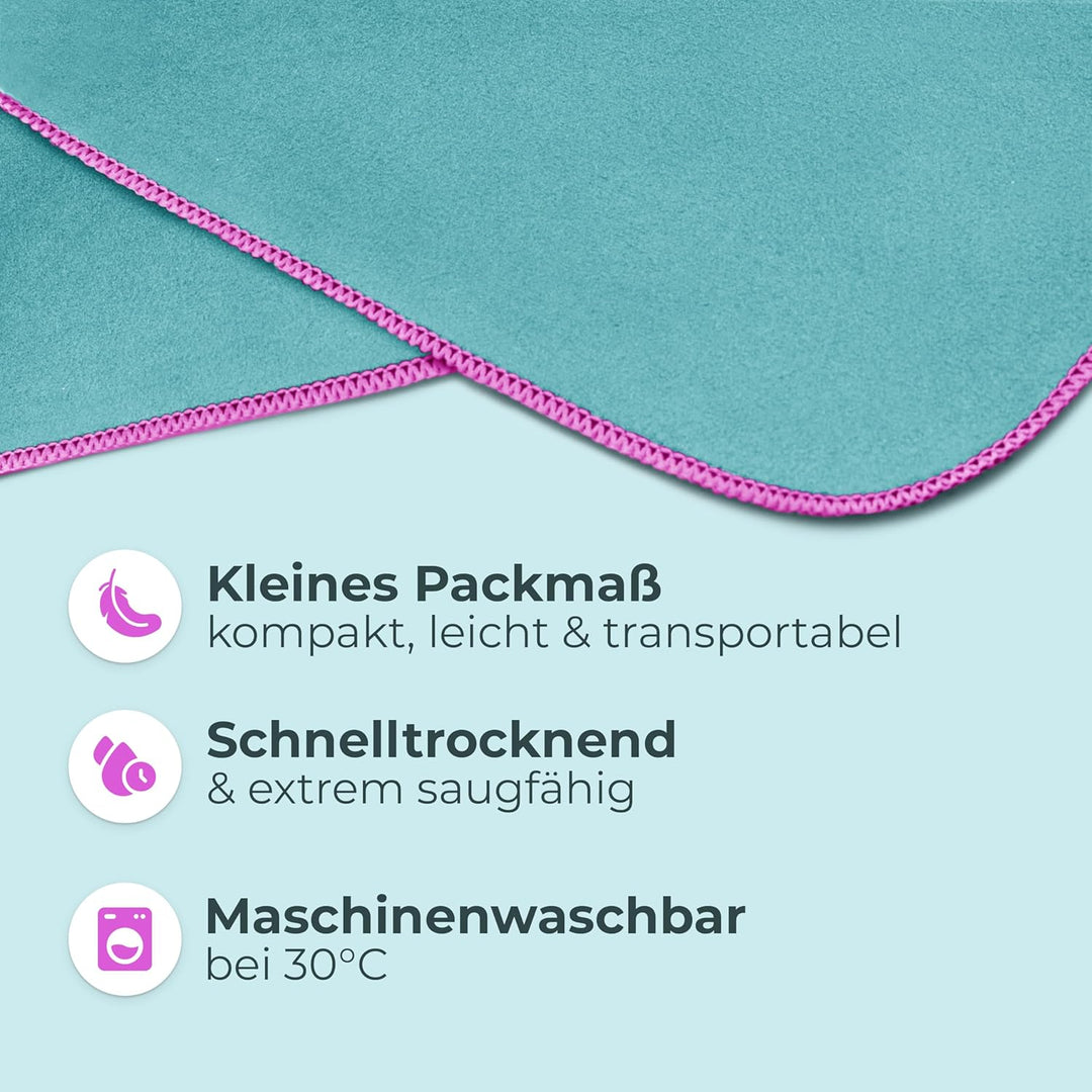 NirvanaShape Handtuch-Poncho für Erwachsene, Umziehhilfe & Handtuch zugleich, Surf-Poncho mit Quick-