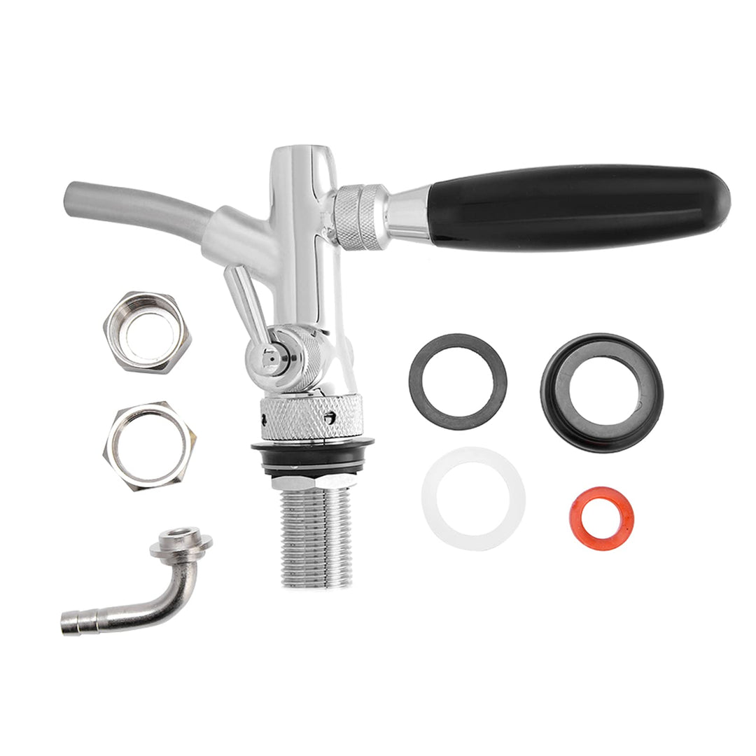 Einstellbare Flusskontrolle Chrome Fassbierhahn Wasserhahn G5/8 Schaft Home Bar Brew Bierfass Dispen