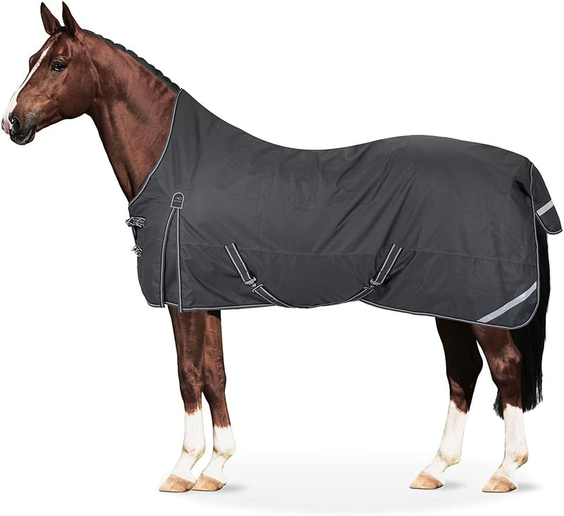 Equinate Regendecke Oakland Highneck Weidedecke mit Fleece 155cm Grau Grau 155cm, Grau 155cm