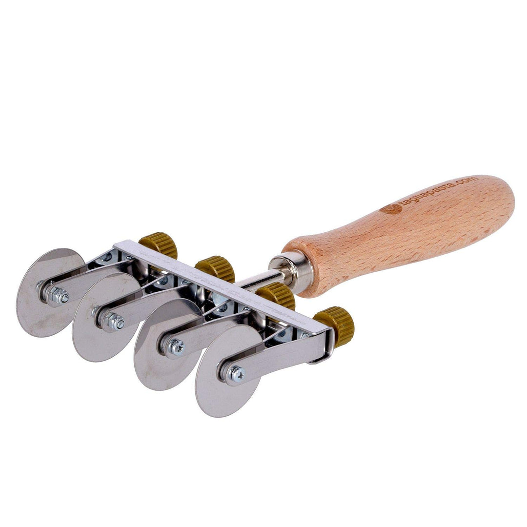 Schneiderolle für frische Nudeln | 4 glatte Klingen verstellbar | Durchmesser 36 mm aus Edelstahl un