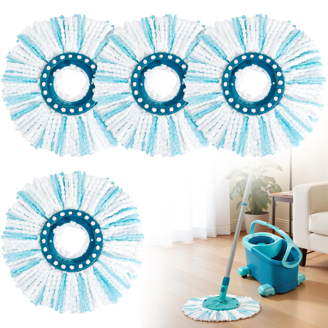 4 Stück Ersatzkopf Kompatible mit Leifheit CLEAN Twist Disc Mop Ergo/Leifheit CLEAN Twist Disc Mop M