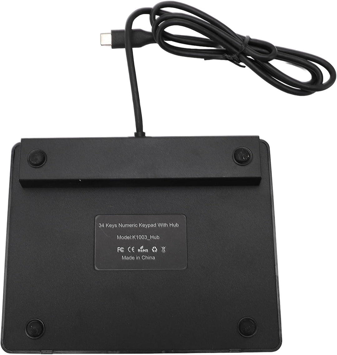 Zunate USB-C-Ziffernblock, HUB 5 Gbit/s, Kabelgebundenes Zahlentastatur-Pad, Kabelgebunden, Plam-Grö