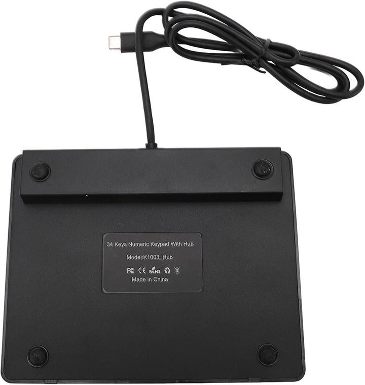Zunate USB-C-Ziffernblock, HUB 5 Gbit/s, Kabelgebundenes Zahlentastatur-Pad, Kabelgebunden, Plam-Grö