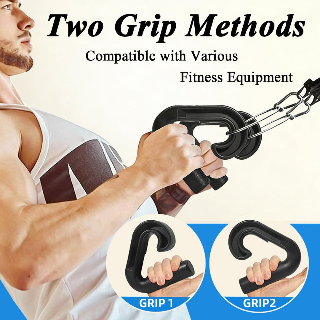 2 Stück Double D Fitness Griffe, 90-Grad-Haken Klimmzug Griffe, Neutral Grip Griffbefestigung, rutsc