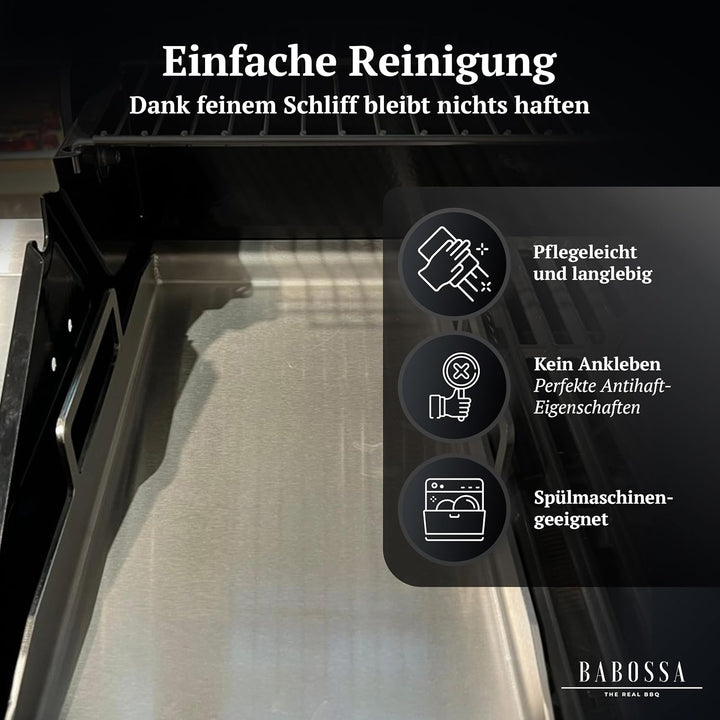 BABOSSA Premium Einsatzpfanne/Plancha kompatibel mit allen Broil King Regal & Imperial | 48x32.5cm |