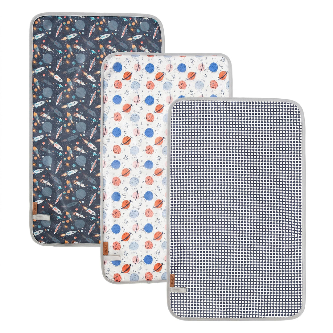 Hamur Home Tragbare Wickelunterlage Wasserdichte 40 x 70 cm 3er Set, Wiederverwendbare Baby Wickelau