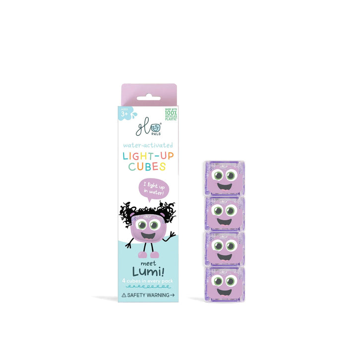 Glo Pals Lila Leuchtwürfel, 4er-Set, Wasserspielzeug mit Leuchteffekt Lumi - Purple, Lumi - Purple