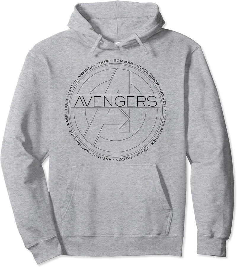 Marvel Avengers Circle Text Name Logo Pullover Hoodie