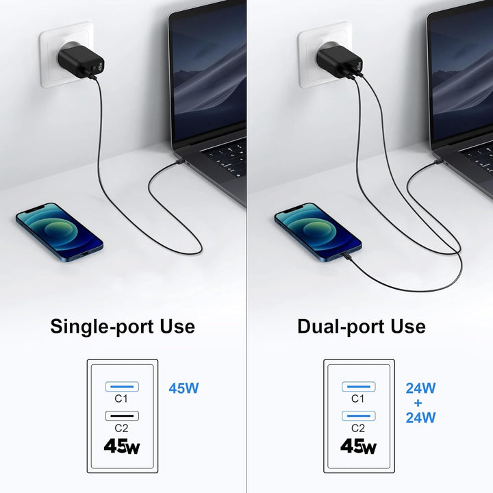 45W 2-Port USB C Ladegerät Mit Schnellladekabel für Samsung Galaxy S26 S25 S24 S23 Ultra Edge FE 5G
