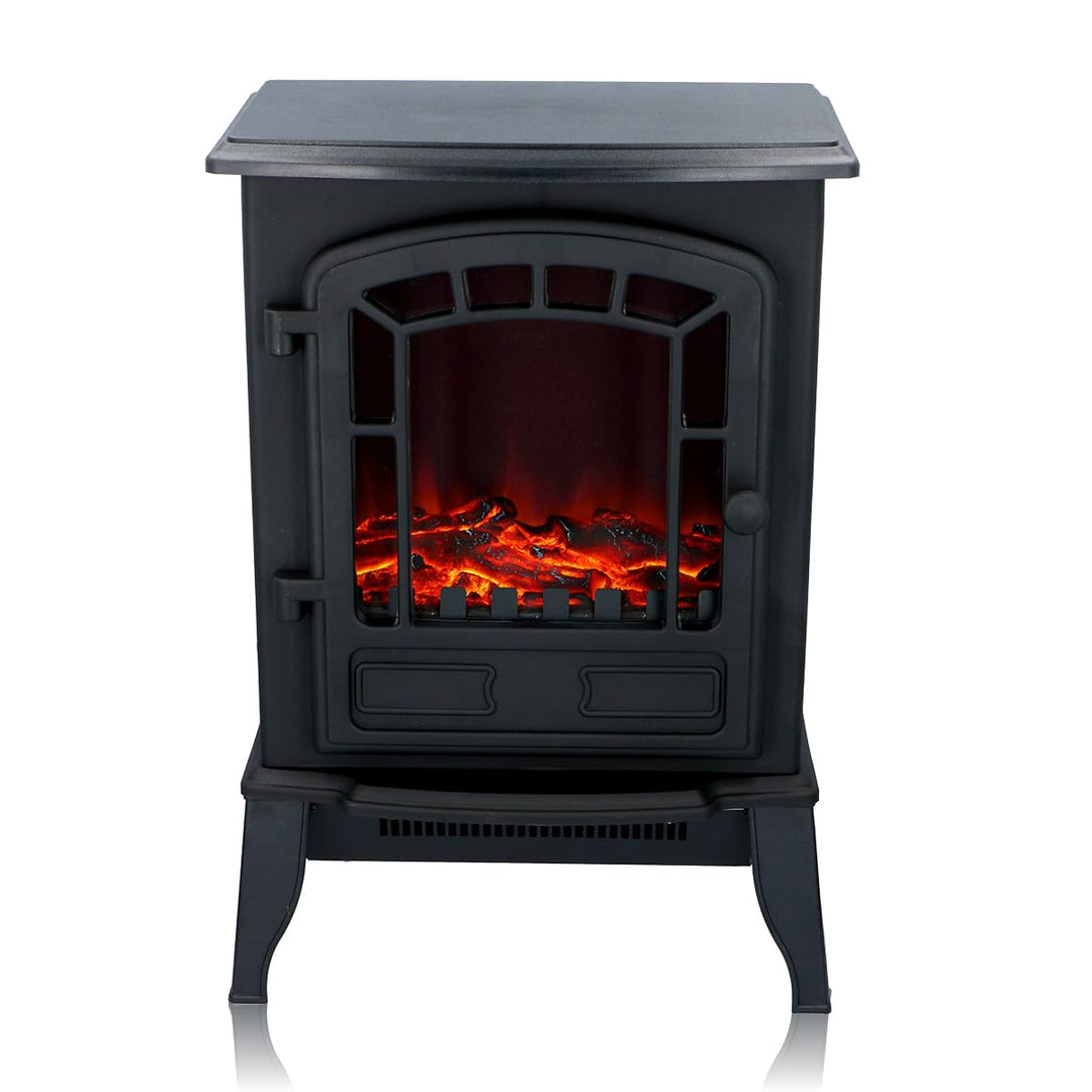 Classic Fire 'Torino' - Elektroheizung mit Kaminfeuer Effekt - 2000W, 22417, Torino - Schwarz, 25x39