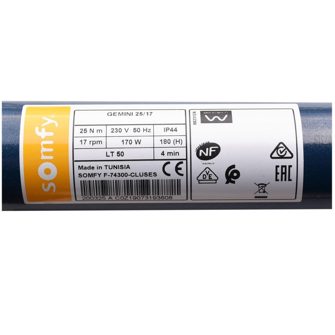 Somfy HiPro LT50 Gemini 25/17 Rollladen Antrieb Rollladenmotor Rohrmotor Motor mit Motorlager