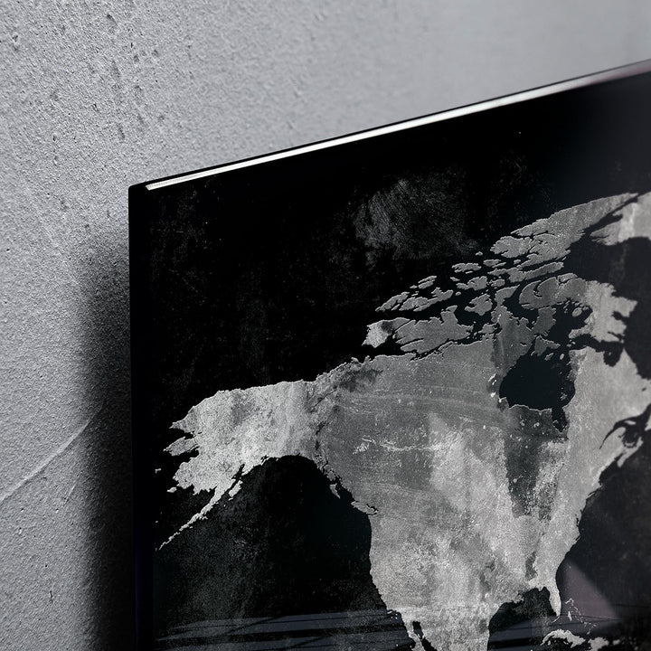 SIGEL GL270 Premium Glas-Magnettafel 91 x 46 cm World-Map hochglänzend, TÜV geprüft, einfache Montag