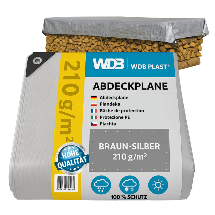 WDB 210g Abdeckplane Schutzplane Gartenplane Beidseitig beschichtet wasserfest abwaschbar langhaltig