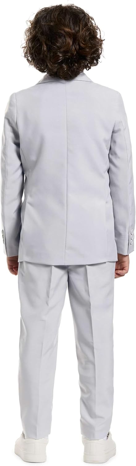 OppoSuits Groovy Grey Einfarbiger Anzug für Jungen - Abschlussball- und Hochzeitsfeier-Outfit - Inkl