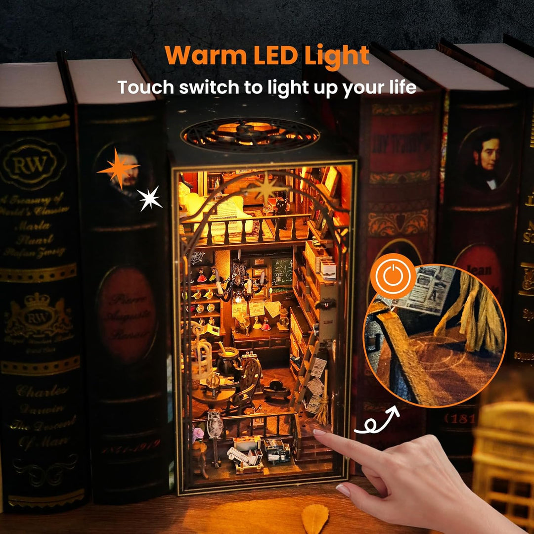 DIY Magical World Book Nook Kit & Dollhouse Craft Kits für Erwachsene DIY Miniature House mit Licht,