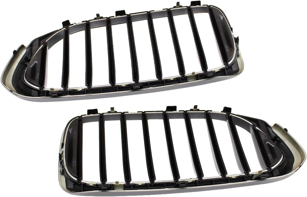 HZTWFC 1 Paar Kühlergrill glänzend schwarz einzelne Lamelle Frontstossstangengrill vorderer Nierengr
