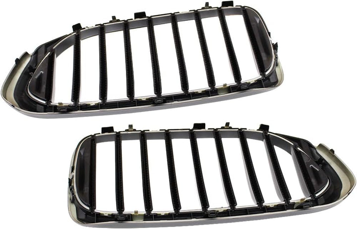 HZTWFC 1 Paar Kühlergrill glänzend schwarz einzelne Lamelle Frontstossstangengrill vorderer Nierengr