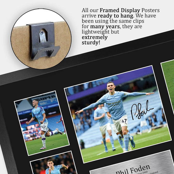 HWC Trading FR A3 Phil Foden Manchester City Geschenke Gedruckt, Signiert Autogramm Bild, Für Fussba