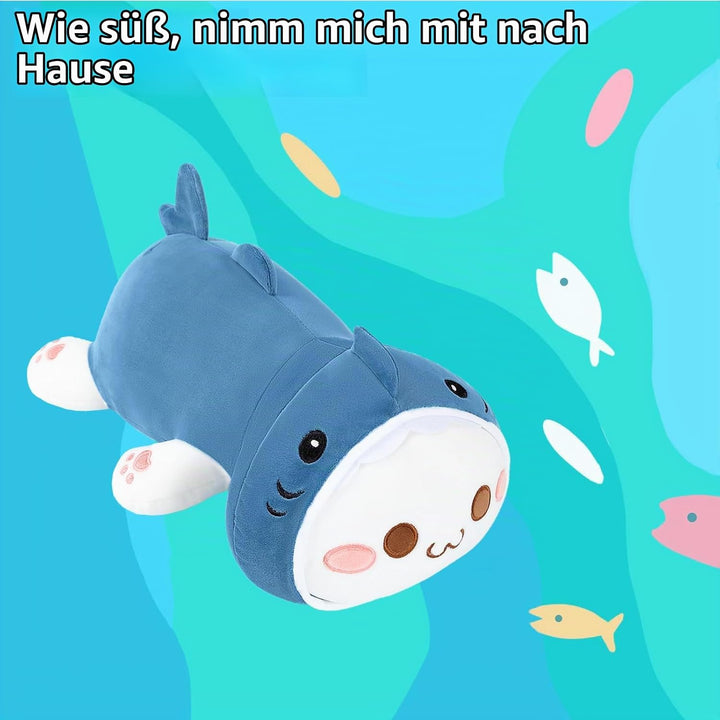 shownicer Plüschtier Hai Katze Kuscheltier Stofftier Kawaii Katze Plüsch, Kätzchen Plüschkissen Spie