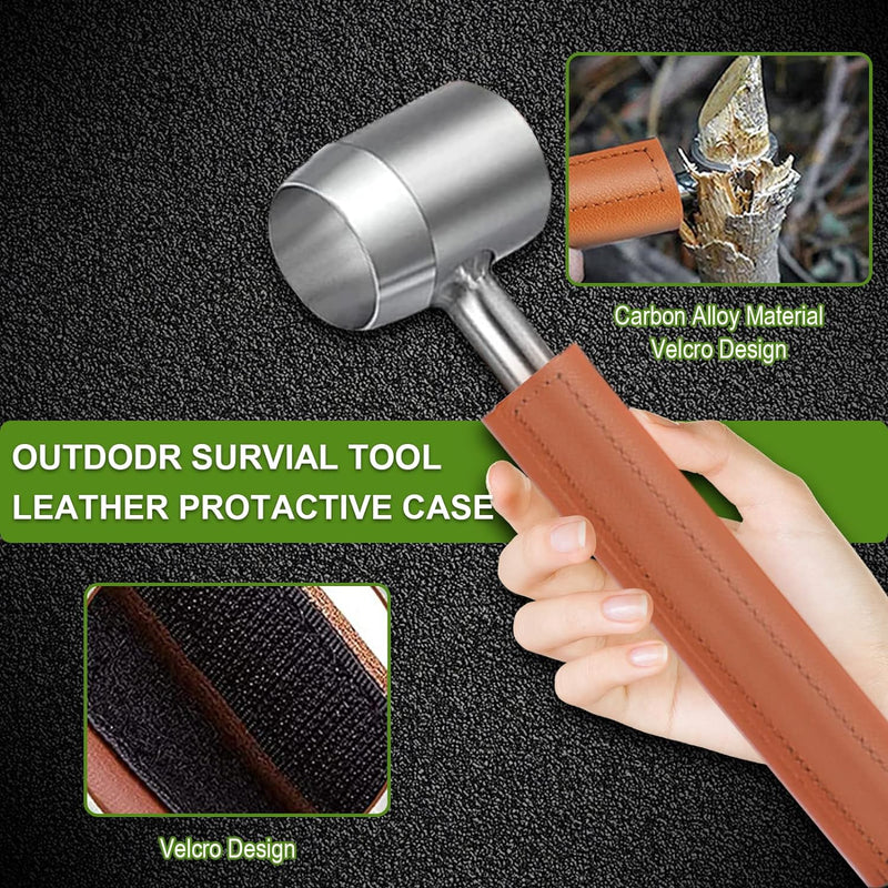 Handschneckenbohrer bushcraft,manueller Überlebensbohrer mit Lederhülle,handbohrer set,Outdoor Handb