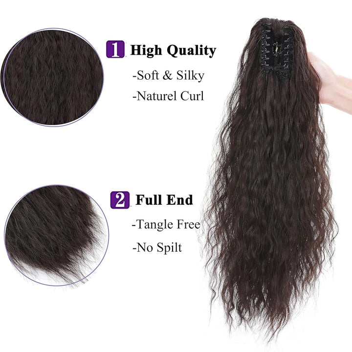 SEGO Ponytail Extension Pferdeschwanz Zopf Corn Wavy Haarteil Haarverlängerung Hair Piece Haar mit K