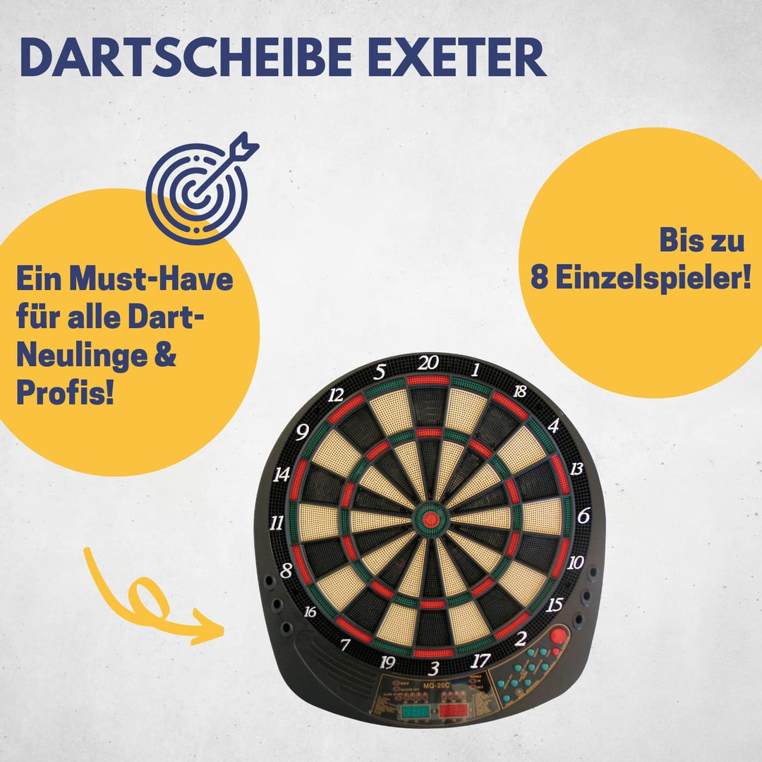 Best Sporting Dartscheibe elektronisch Exeter I elektronische Dartscheibe mit LED-Anzeigen I E-Darts
